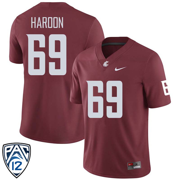 Men #69 Francis Haroon Washington State Cougars College Football Jerseys Sale-Crimson